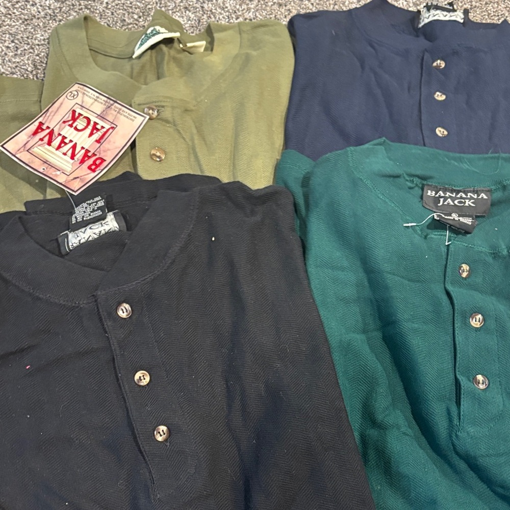 NEW 4 Banana jack SS Henley Polos